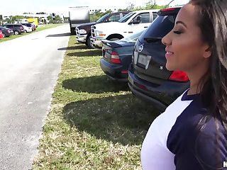 Priya sneaks out behind a building to get fucked by a guy